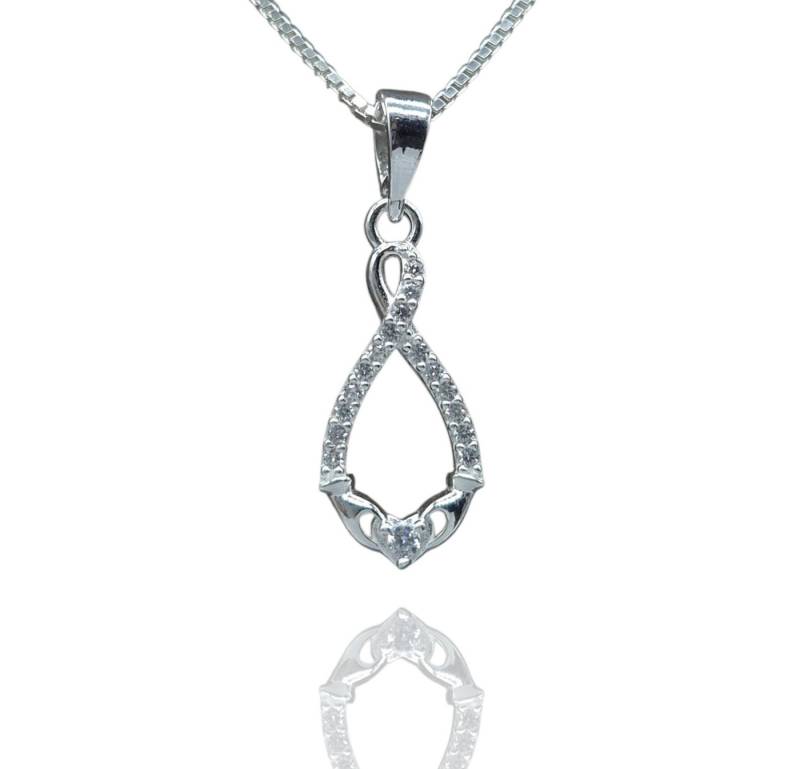 NAHLE Kette mit Anhänger Silberkette Infinity Herz Damen Halskette (2-tlg., inkl. Schmuckbox) von NAHLE