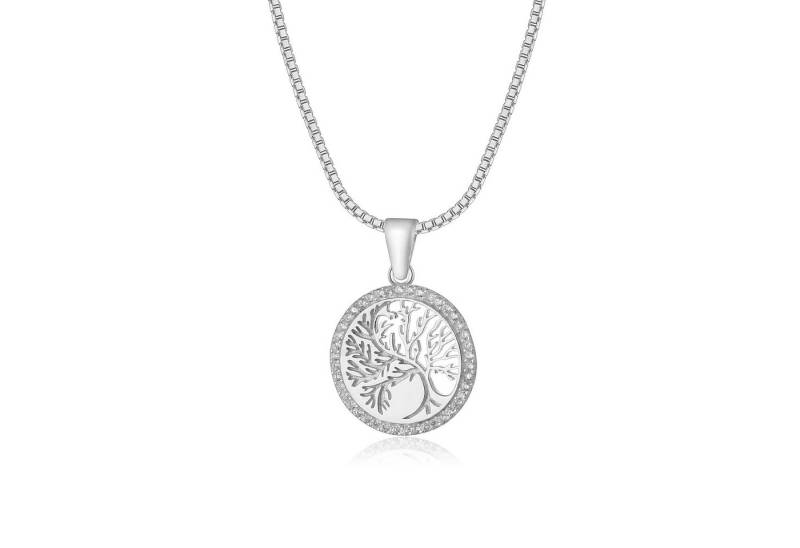 NAHLE Kette mit Anhänger Silberkette Lebensbaum Kette (inklusive Schmuckbox), 925 Silber - rhodiniert von NAHLE