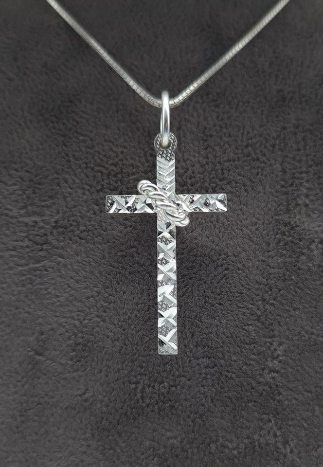 NAHLE Kreuzkette Kreuz Silberkette Kreuz Kette Zirkonia 925 Silber Halskette (inklusive Schmuckbox), 925 Silber Anhänger - rhodiniert von NAHLE