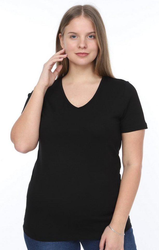 NAHLE Kurzarmshirt Damen Kurzarm T-Shirt mit V Ausschnitt (3-tlg) von NAHLE