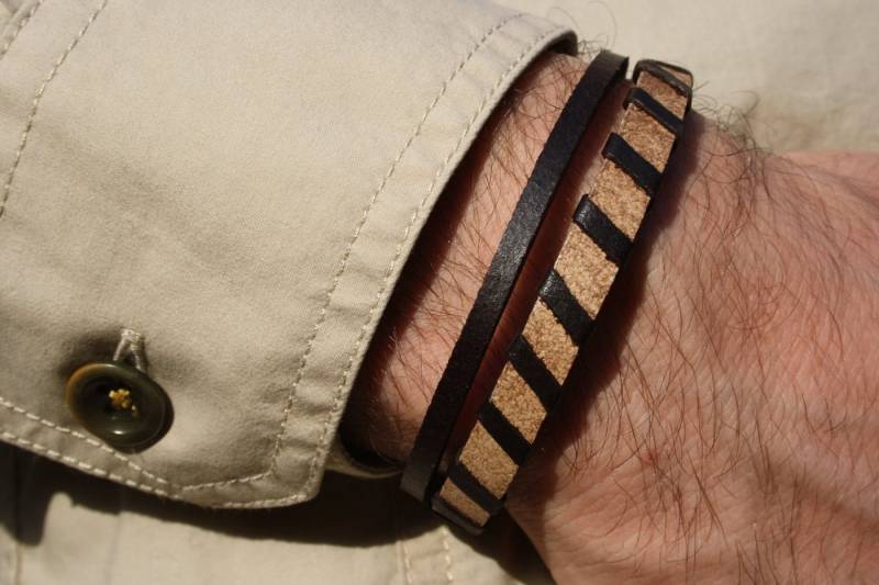 NAHLE Lederarmband Herren Leder Armband (inkl. Schmuckbox), aus Echtleder, mit Magnetverschluss für ein sicheres verschließen von NAHLE