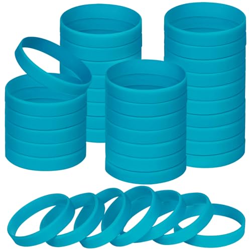 NAHRMY Silikon Armbänder Mehrere Farben Gummiarmbänder Sport Gummi Armband Silikonarmbänder Silicone Wristband für Jungen Mädchen Sport Party Dekoration Kleine Geschenke (Blau) von NAHRMY