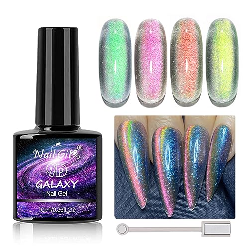 9D Cat Eye Gel Nagellack, UV Gel Nagellack mit Magnet, Cat Eye Gel Nail Polish, Mehrere Magie Farben Nagellack Gel, Holografischer Gel Nagellack Soak Off U V, Professionelle für Salon von NAIL GIL