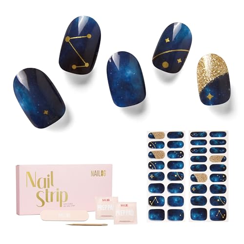 NAILOG Nagelfolie,Nagelfolie uv Härtend,Nagelfolie Selbstklebend,UV Nagelfolien,34 Stück Nagelsticker,Nails Starter Set,Geschenk für Frauen,Zodiac von NAILOG