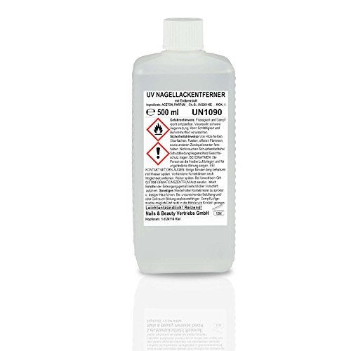 N&BF 500ml UV Nagellackentferner mit Erdbeerduft | Nail Polish Remover Rosa | Nagelcleaner Erdbeere zum Entfernen von UV Gel Nagellack | Soak-Off Entferner Aceton von NAILS FACTORY