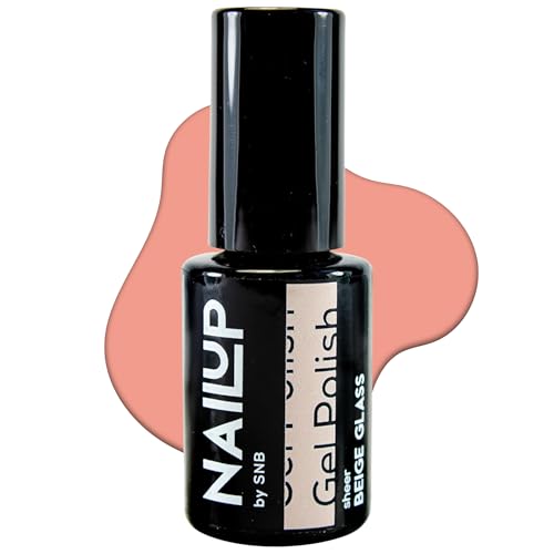 NAILUP by SNB UV/LED Gel Nagellack für Maniküre & Pediküre 6ml - Sheer | Gel Polish | SNB Professional Farben UV Lack Gel Nägel Nageldesign | Gelnägel | Gel Nail Polish (Beige Glass, 6ml) von NAILUP by SNB