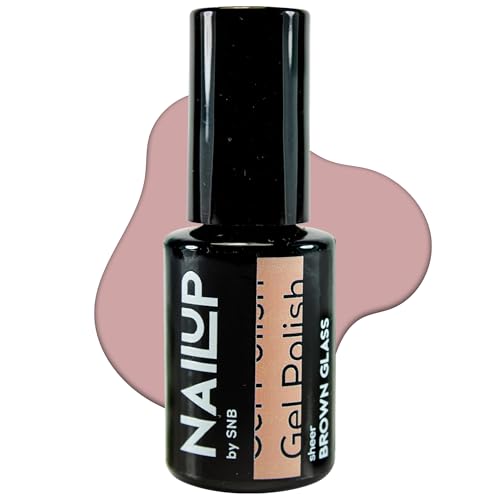 NAILUP by SNB UV/LED Gel Nagellack für Maniküre & Pediküre 6ml - Sheer | Gel Polish | SNB Professional Farben UV Lack Gel Nägel Nageldesign | Gelnägel | Gel Nail Polish (Brown Glass, 6ml) von NAILUP by SNB