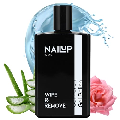 NAILUP by SNB UV Gel Nail Polish Wipe & Remover - Aceton 100 ml mit Rosenwasser, Aloe Vera, Lanolin und Vitamin E - Nagellackentferner - Nagellack Entfernen - Gelnägel Entferner von NAILUP by SNB
