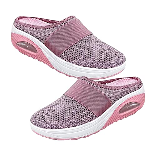 NAIXUE Orthopädische Schuhe Damen, Atmungsaktive Orthopädische Schuhe, Orthopädische Slip On Hausschuhe Mit Luftpolster, Atmungsaktive Mesh Sneaker Zum Einkaufen, Arbeiten, Yoga, Wandern von NAIXUE