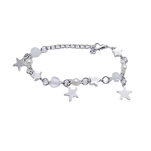 NAIXUE SüßEs Y2K Stern Perlenarmband Handgefertigter Schmuck Cooler Stern Charm Armband Schmuck Einzigartiges Ornament FüR Frauen MäDchen Teenager von NAIXUE