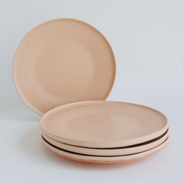 NAKOA Dessertteller Keramik 4er Set | Handgefertigtes Steingut Geschirrset | Langlebig & Spülmaschinenfest | Mikrowellengeeignet | Hochwertige große Teller | Modernes Design | 22,5 x 2,5cm von NAKOA