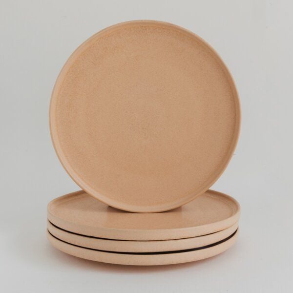 NAKOA Speiseteller Keramik 4er Set | Handgefertigtes Steingut Geschirrset | Langlebig & Spülmaschinenfest | Mikrowellengeeignet | Hochwertige große Teller | Modernes Design | 28 x 2,5 cm von NAKOA