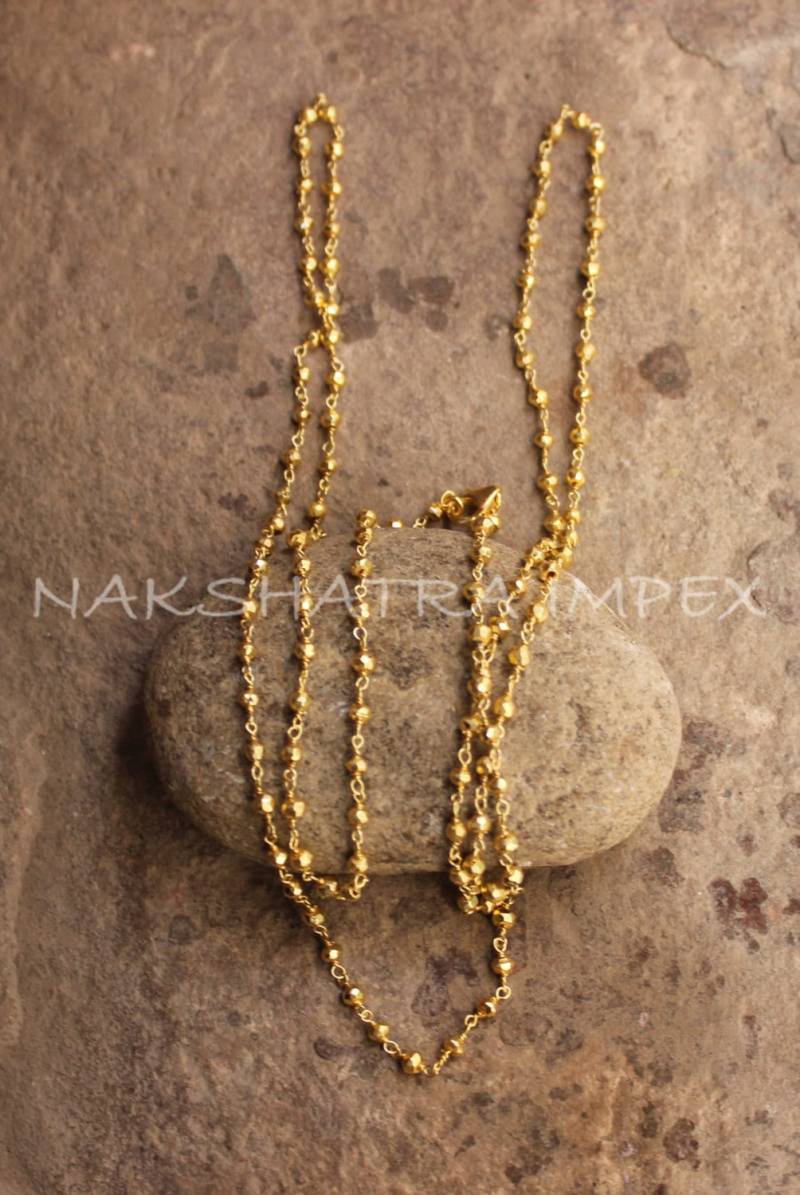 Goldenen Pyrit 3-4 Mm Rondelle Facettierten Perlen Kette Vergoldete Halskette von NAKSHATRAIMPEX