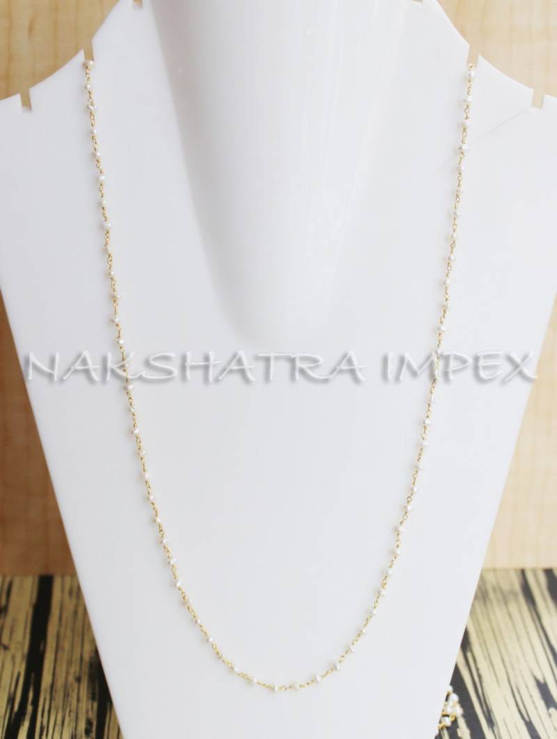 Perle 3-4 Mm Rondelle Glatt 925 Sterling Silber Perlen Kette Gold Vergoldet von NAKSHATRAIMPEX