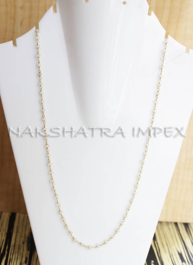 Regenbogen Mondstein 3-4 Mm Rondelle Facettiert 925 Sterling Silber Perlen Kette Gold Vergoldet von NAKSHATRAIMPEX