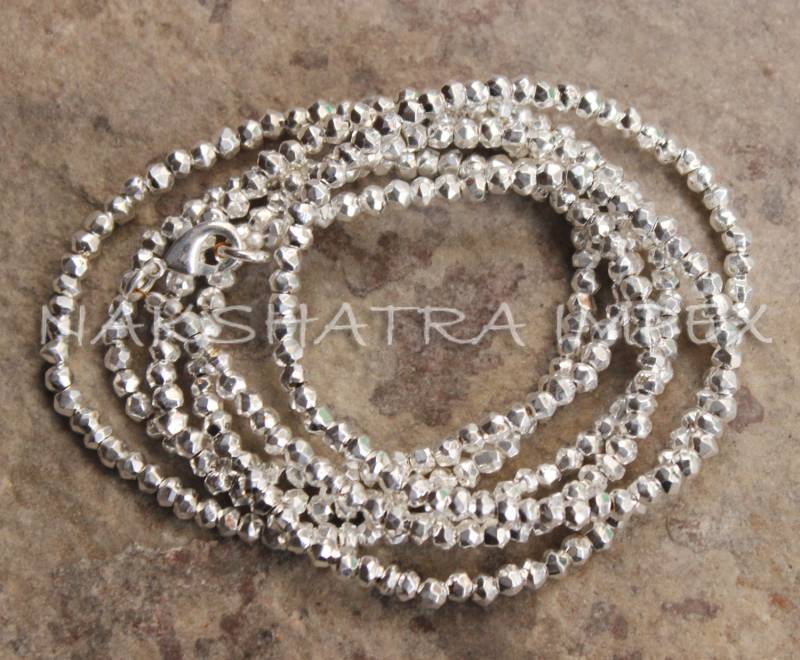 Schöne Silber Pyrit 3-4 Mm Rondelle Facettierten Perlen 40 Zoll Gold Vergoldet Kette von NAKSHATRAIMPEX