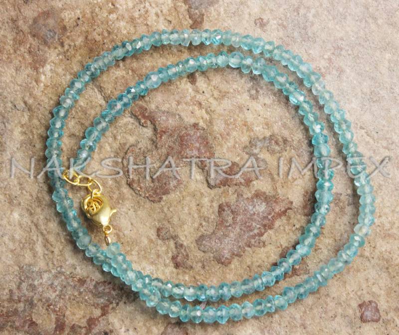 Wunderschöne Apatit 3-4mm Roundel Facettierte Perlen Vergoldet Halskette von NAKSHATRAIMPEX