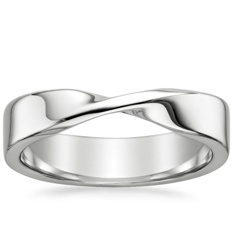 18K Massiv Gold Möbius Ring, 3, 5 Mm Breite Ehering, 9K 14K Verlobungsring, Infinity Versprechen Twist Frauen Oder Männer Ring von NAKianJewelry