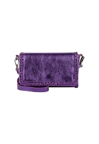 NALLY Women's Handtasche aus Metallic-Leder, VIOLETT von NALLY