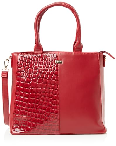 NALLY Women's Henkeltasche mit Reptil-Prägung Damen Shopper, ROT von NALLY