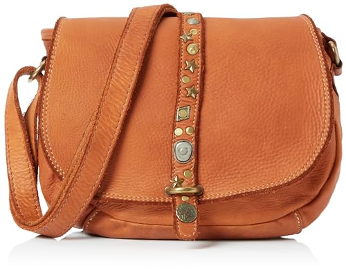 NALLY Women's Ledertasche mit Nieten Damen Schultertasche, Kamel von NALLY