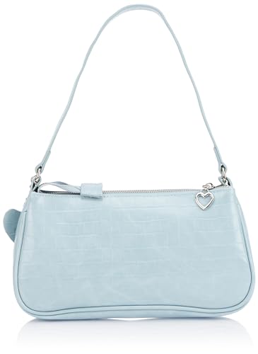 NALLY Women's Schultertasche mit Reptil-Prägung, HELLBLAU von NALLY