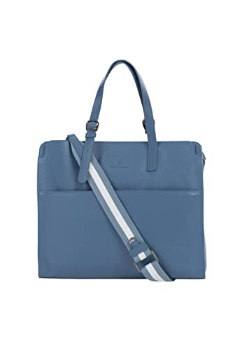 NALLY Women's Shopper Bag aus Leder, DUNKELBLAU von NALLY