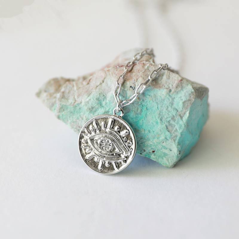 Silber Evil Eye Anhänger Halskette Böser Blick Geburtstagsgeschenk Brautjungfer Geschenk Abschlussgeschenk Muttertagsgeschenk von NALYDIA
