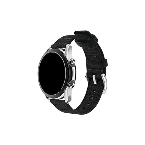 18 mm 20 mm 22 mm Nylon-Canvas-Armband for Samsung Galaxy Watch 3/4/5 Gürtel for Huawei Wacth GT2 Pro Armband Schnellverschluss-Armband (Color : Black, Size : 22mm) von NALoRa