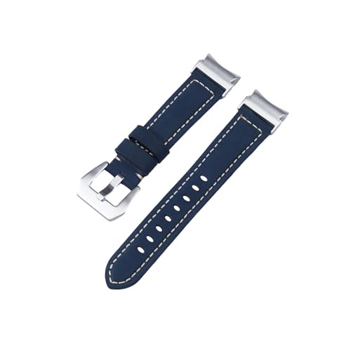 20 mm Schnellmontage-Lederarmband, passend for Samsung Galaxy Watch 6, 5, 4, 40, 44 mm, Uhr 5 Pro, 45 mm, for 6/4 Classic, 43, 47 mm, 42, 46 mm Uhrenarmband (Color : Blue Silver, Size : For 6 classi von NALoRa