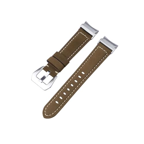 20 mm Schnellmontage-Lederarmband, passend for Samsung Galaxy Watch 6, 5, 4, 40, 44 mm, Uhr 5 Pro, 45 mm, for 6/4 Classic, 43, 47 mm, 42, 46 mm Uhrenarmband (Color : Brown Silver, Size : For Watch 4 von NALoRa
