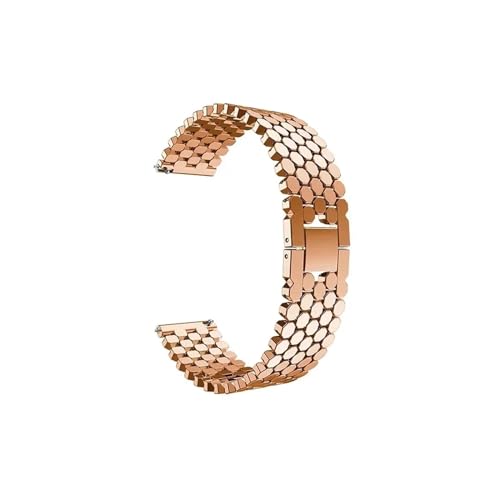 22 mm 20 mm Edelstahlarmband passend for Samsung Galaxy Watch 6 5 4 44 mm 40 mm Band Gear S3 Classic 43 47 mm for Huawei Watch Armband (Color : Rose gold, Size : 20mm) von NALoRa