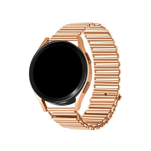 Edelstahlarmband passend for Samsung Watch 5 Pro 45 mm 4/5 40 44 mm Band for Galaxy Watch 4Classic 42 46 mm passend for Amazfit Bip GTR (Color : Rose gold, Size : 18mm) von NALoRa