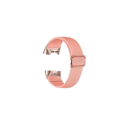 Elastisches Nylonband passend for Fitbit Charge 6 5 4 3 3 se Damen Herren geflochtene Sportuhrenarmbandschlaufe for Fitbit Charge 2 (Color : Pink, Size : For Fitbit Charge 2) von NALoRa