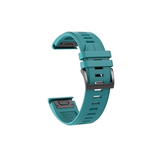 Quick fit 22 26mm Uhrenarmband for Garmin Descent Enduro 2 Mk2/Mk2i/Mk1/Epix Pro G1 D2 Band Weiche Outdoor Sport Silikon Armband (Color : Style2 Teal, Size : Quick Fit 22mm) von NALoRa