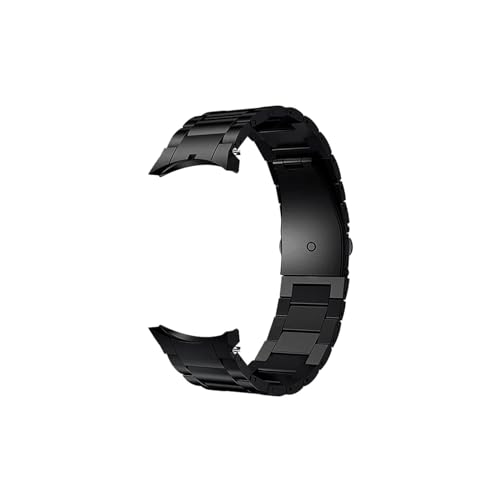 Titan-Edelstahlarmband, passend for Samsung Galaxy Watch 6 Classic 43, 47 mm, 40/44 mm, Band for Galaxy Watch 6, 5, 4, lückenloses Armband (Color : 1 Black, Size : For Watch 6 Classic 47mm) von NALoRa