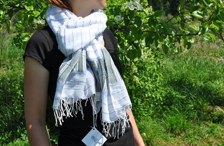 Baumwolleschal Habesha Lavenda/Grey 70 X 200 Fair Trade Baumwolleschal Habesha Lavenda/Grey 70 X 200 Fair Trade von NAMAQUAPL