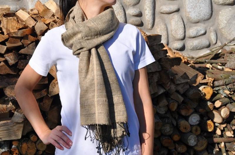 Schal Seide-Baumwoll Noah Beige 45x200 Fair Trade Schal Seide-Baumwoll Noah Beige 45x200 Fair Trade von NAMAQUAPL