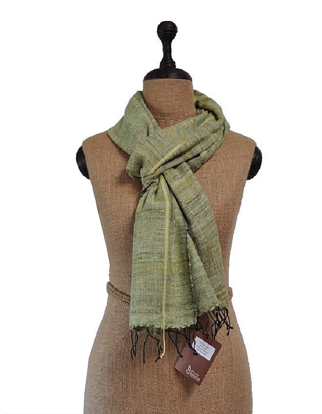 Schal Seide-Baumwoll Noah Lime 45 X 200 Fair Trade Schal Seide-Baumwoll Noah Lime 45 X 200 Fair Trade von NAMAQUAPL