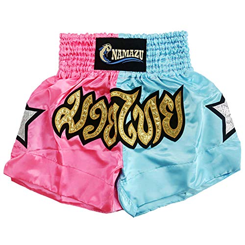 NAMAZU Muay Thai Shorts für Männer und Frauen, hochwertige MMA Gym Boxen Kickboxen Shorts, 3-powderblue, Groß von NAMAZU