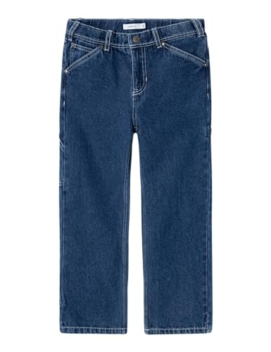 NAME IT Jungen NKMRYAN Straight 4525-IM L NOOS Gerade Jeans, Dark Blue Denim/Detail:Strong, 176 cm von NAME IT
