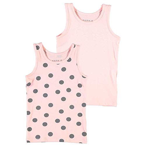 Name IT Mädchen NMFTANK TOP 2P Strawberry Cream DOT NOOS Trägershirt/Cami Shirt, 92 von NAME IT