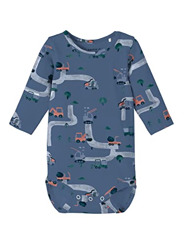 NAME IT Baby Boys NBMBAWN LS Langarm Body, Bijou Blue, 56 von NAME IT