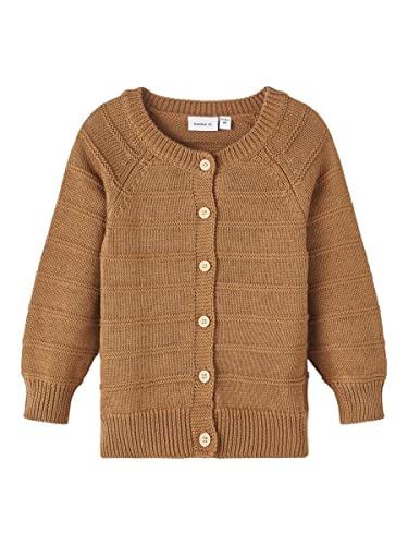 NAME IT Baby Boys NBMBOLAN LS Knit Card Strickjacke, Toasted Coconut, 56 von NAME IT