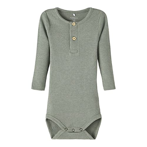 NAME IT Baby Boys NBMKAB LS NOOS Langarm Body, Laurel Wreath/Detail:Melange, 56 von NAME IT