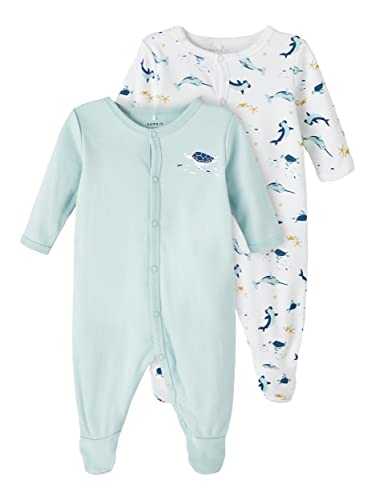 NAME IT Baby Boys NBMNIGHTSUIT 2P W/F Undersea NOOS Schlafstrampler, Blue Haze, 50 von NAME IT