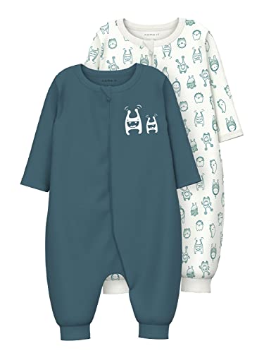 NAME IT Baby Boys NBMNIGHTSUIT 2P Zip Monster NOOS Schlafstrampler, Tapestry, 50 von NAME IT