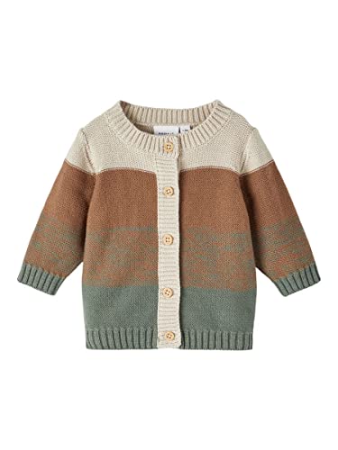 NAME IT Baby Boys NBMTASIMON LS Knit Card Strickjacke, Laurel Wreath, 56 von NAME IT