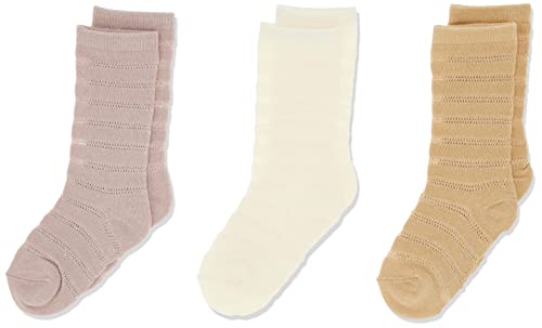 NAME IT Baby Girls NBFHINA 3P Knee Lil Socken, Pebble, 62-68 von NAME IT