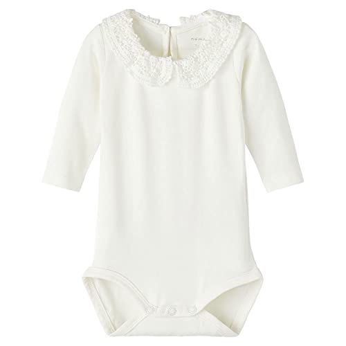 NAME IT Baby Girls NBFTYLLA LS NOOS Langarm Body, White Alyssum, 68 von NAME IT